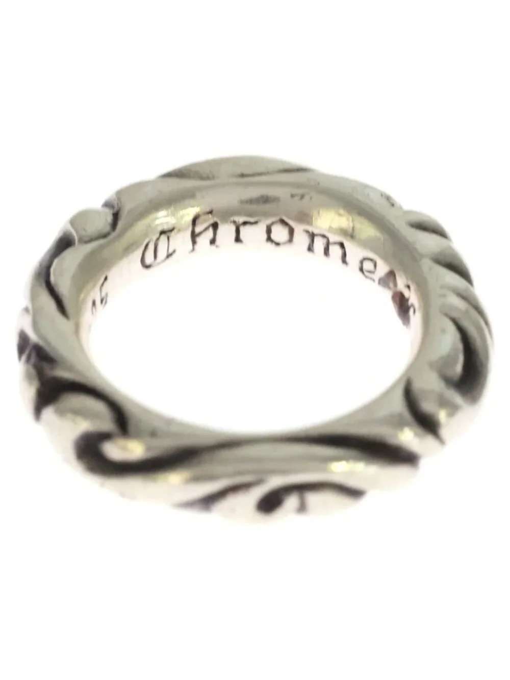 Chrome Hearts Scrl Band Scroll Ring Silver